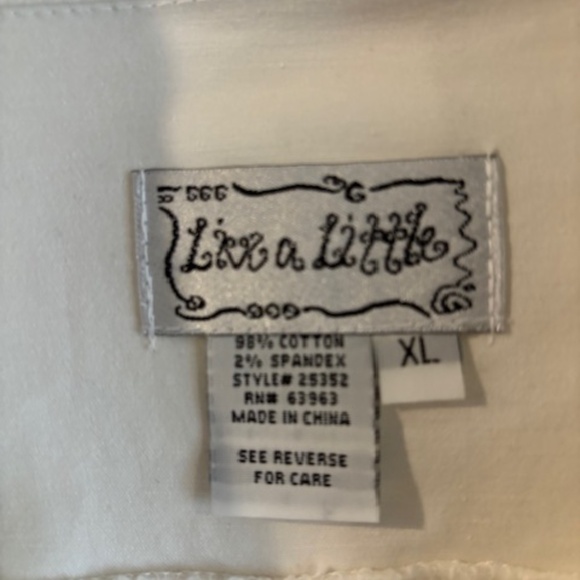 Live a Little White womens Denim Jacket XL - Picture 2 of 6